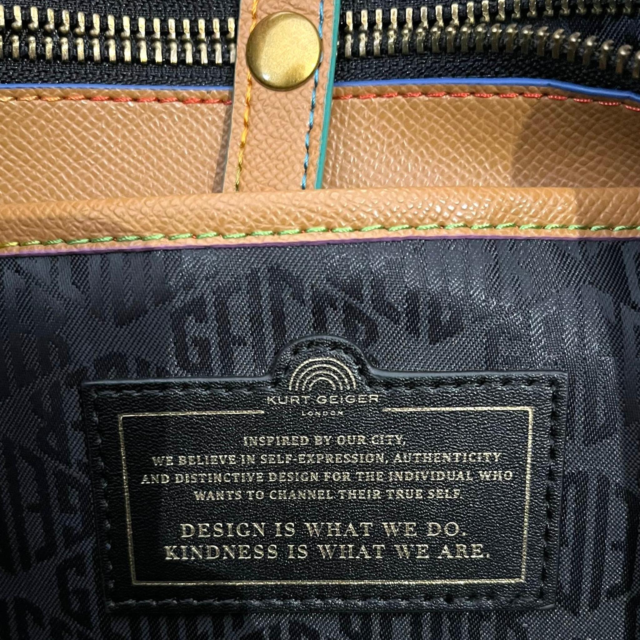 Kurt Geiger Richmond Eagle Leather Shopper Bag With Rainbow Stitching 8