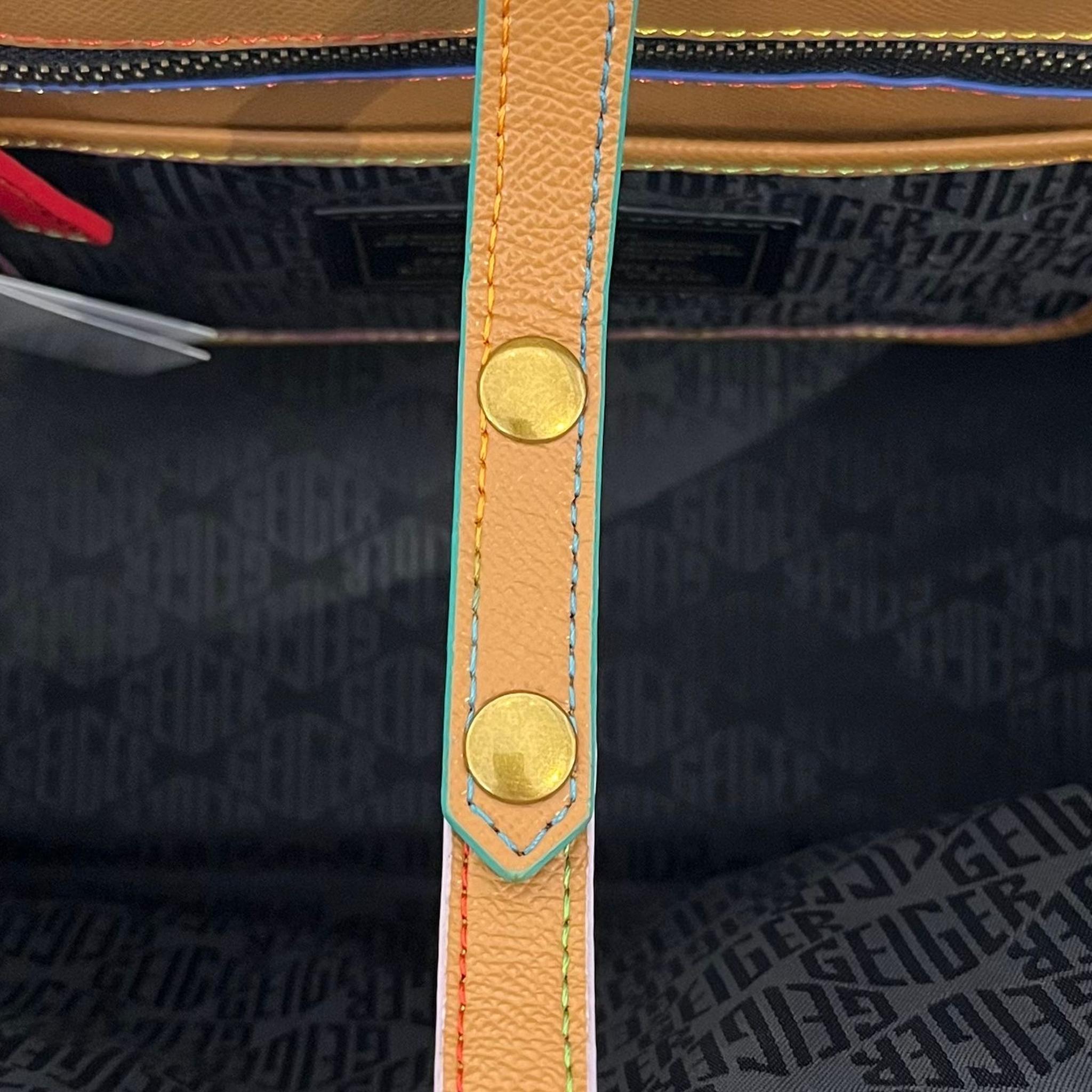 Kurt Geiger Richmond Eagle Leather Shopper Bag With Rainbow Stitching 5