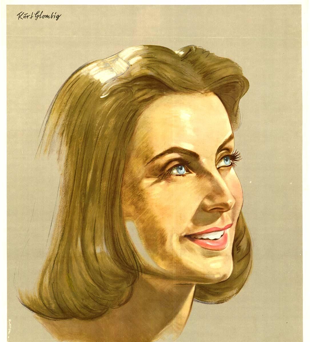Affiche lithographique originale de la personnalité de Greta Garbo  Les plus belles - Print de Kurt Glombig