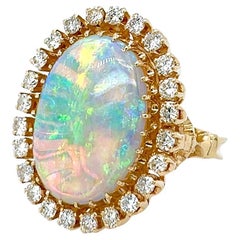 KURT GOLDSCHMIDT Oval Cabochon Opal Diamond Ring KURT GOLDSCHMIDT Oval Cabochon Opal Diamond Ring
