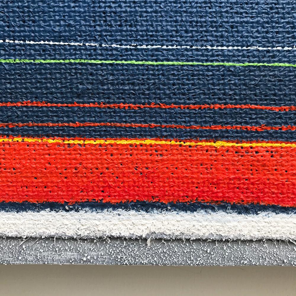 „Beach Suspenders No.1“ Gemälde – Abstrakt, schwarz, orange, blau, gelb, weiß im Angebot 1