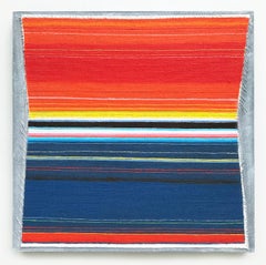 „Beach Suspenders No.1“ Gemälde – Abstrakt, schwarz, orange, blau, gelb, weiß