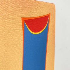 "Blue Tip Rip" Painting - Hard edge, color bomb, bold, abstract