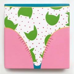 "Catnip Sprinkles" Undies Series Painting - Hard edge, color bomb, bold, panties