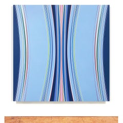 ""Fuzzy Botticelli"" Gemälde - Hartkante, Farbbombe, kräftig, blau, grün, orange