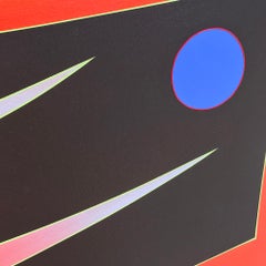 High Grass Full (quadrato geometrico astratto hard-edge moderno rosso nero blu)