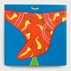 "Hot Pepper" Undies Series Painting - Hard edge, color bomb, bold, panties
