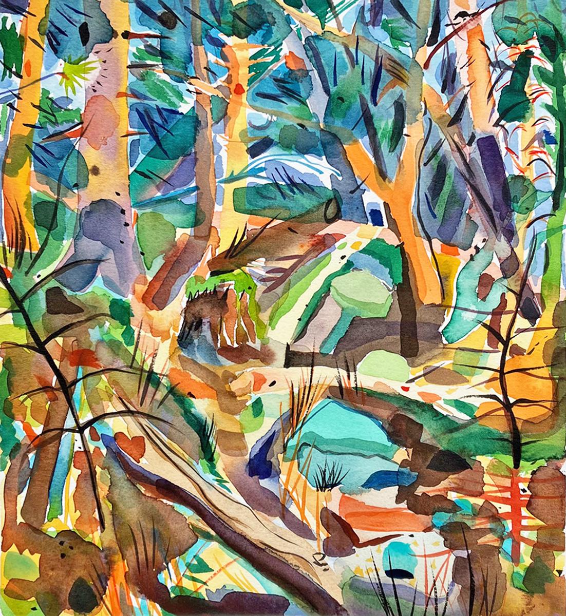 Kurt Herrmann Landscape Painting - Last Light November