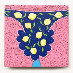"Lemon" Undies Series Painting - Hard edge, color bomb, bold, abstract
