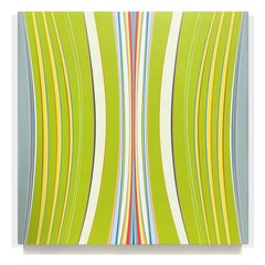 Peinture « Praying Mantis » - bord dur, bombe de couleur, audacieuse, bleue, verte, orange