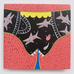 "Sharkies" Undies Series Painting - Hard edge, color bomb, bold, panties