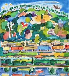 Zug am Queen's Rock entlang des Susquehanna