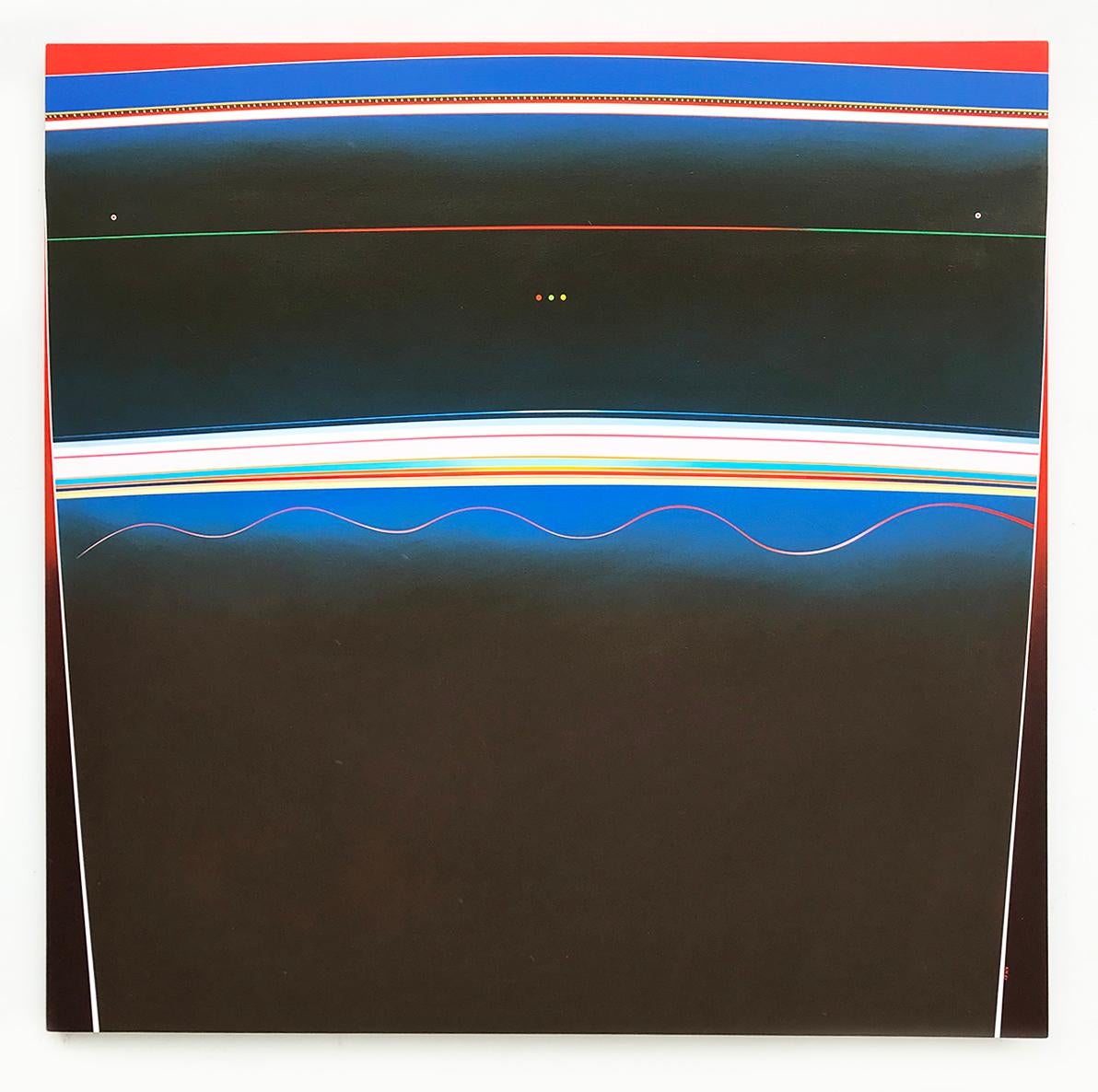 Kurt Herrmann Abstract Painting - "Ultrasonic Magpie" Painting - Abstract, black, orange, blue, yellow, white