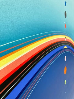 Upweller (quadrato geometrico astratto con bordi duri moderno blu verde cielo oceano linea)