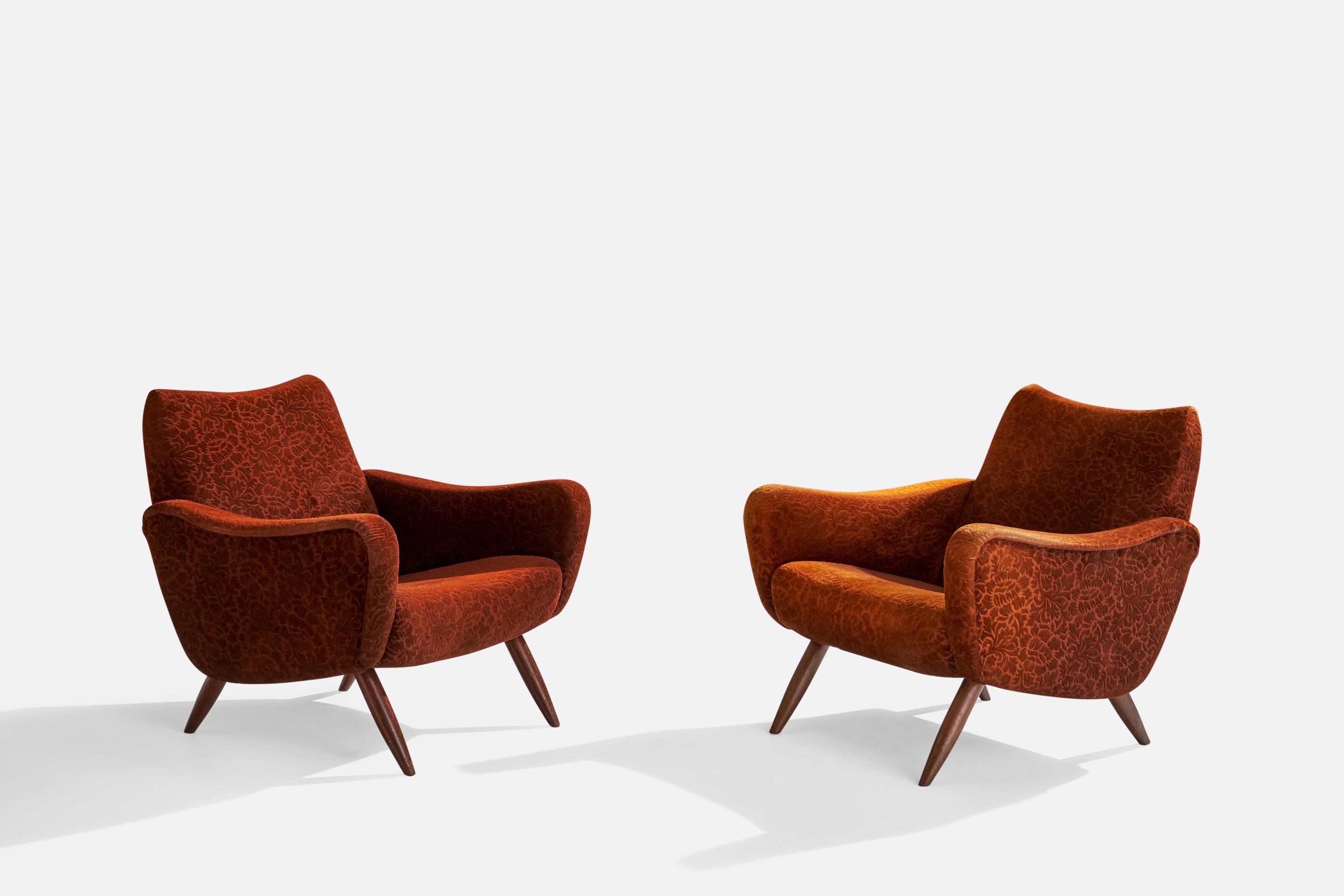 Kurt Hvitsjö, Lounge Chairs, Wood, Fabric, Finland, 1950s For Sale 6