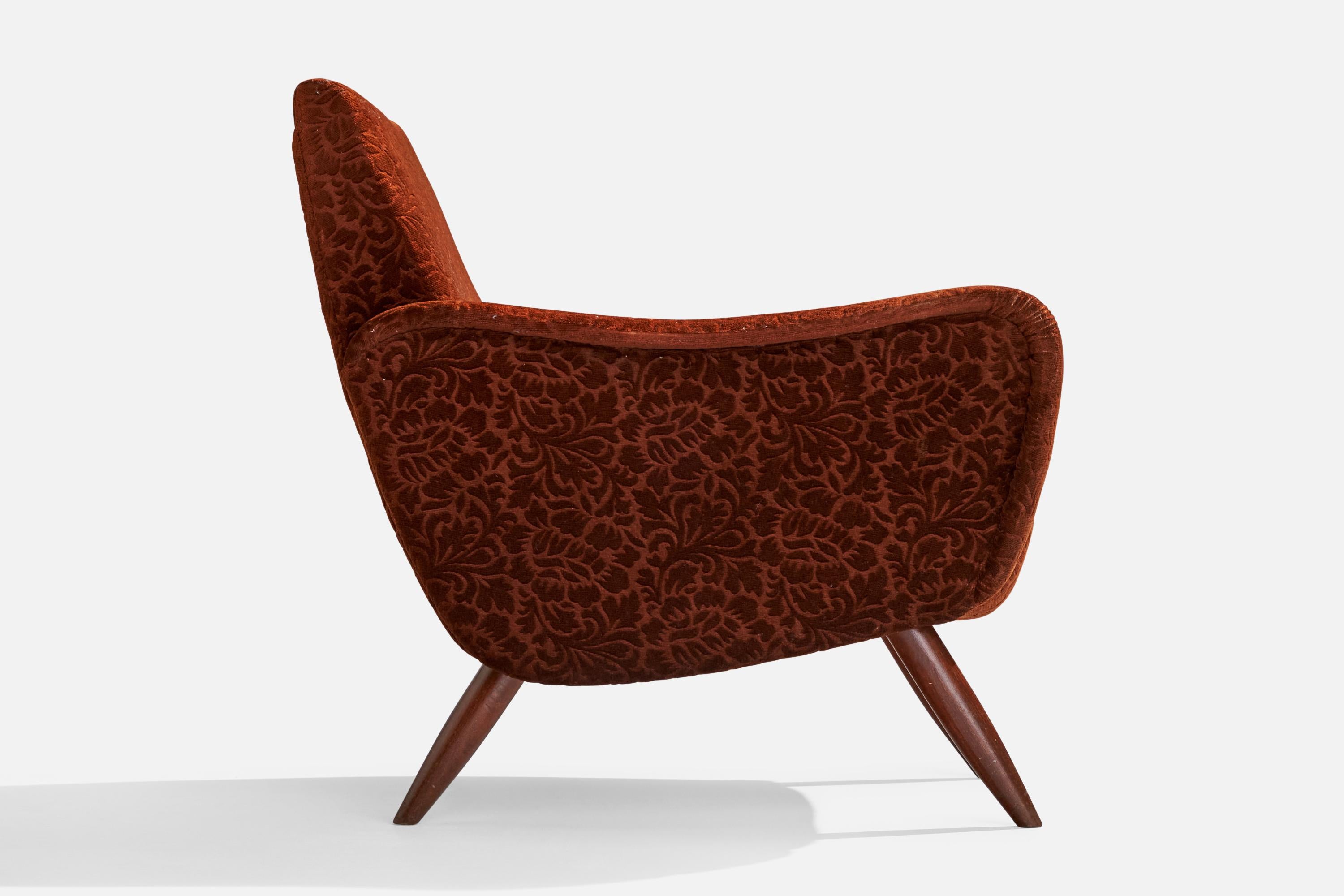 Kurt Hvitsjö, Lounge-Stühle, Holz, Stoff, Finnland, 1950er Jahre im Angebot 2