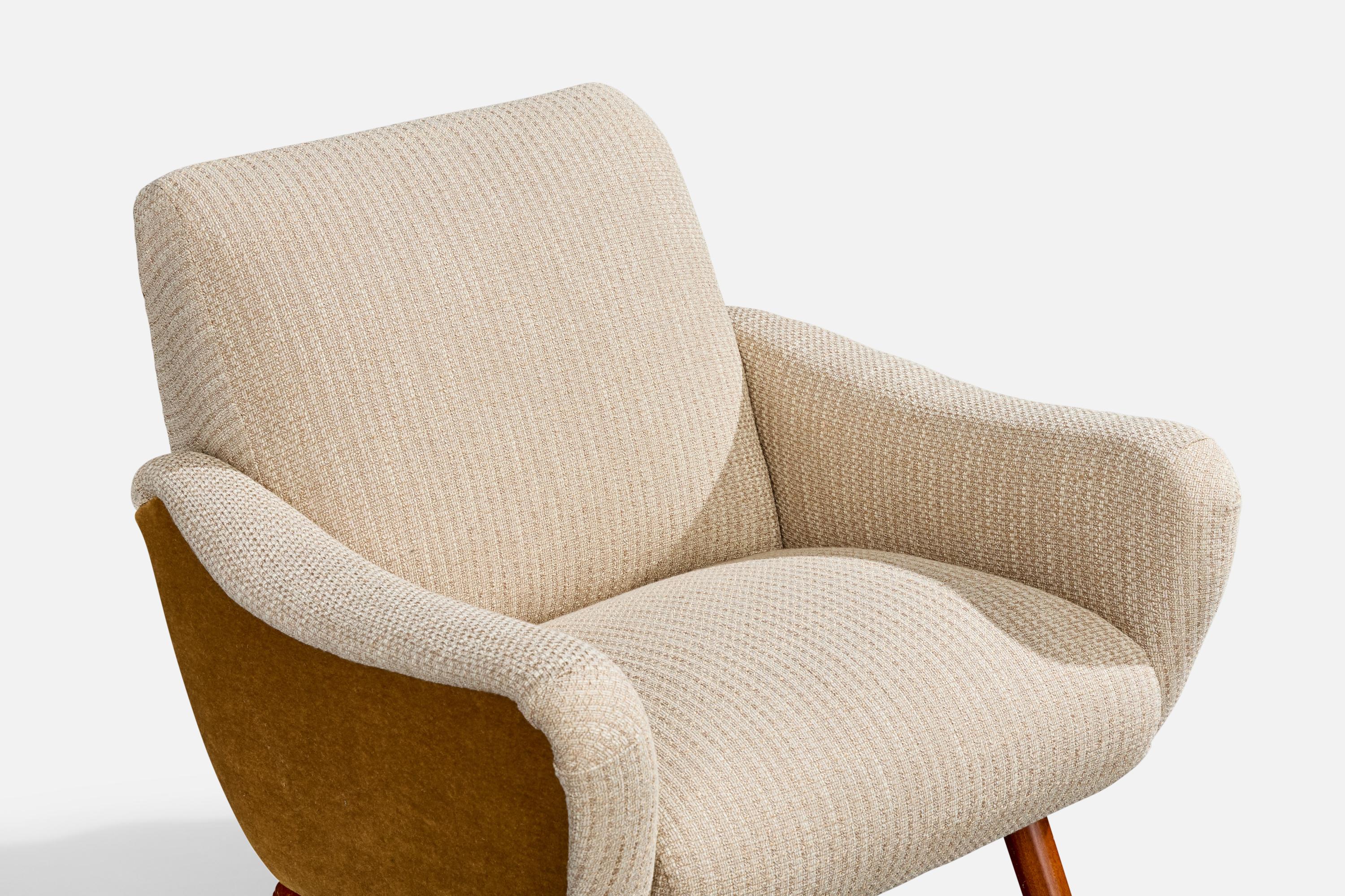 Kurt Hvitsjö, Lounge-Stühle, Holz, Stoff, Finnland, 1950er Jahre im Angebot 2