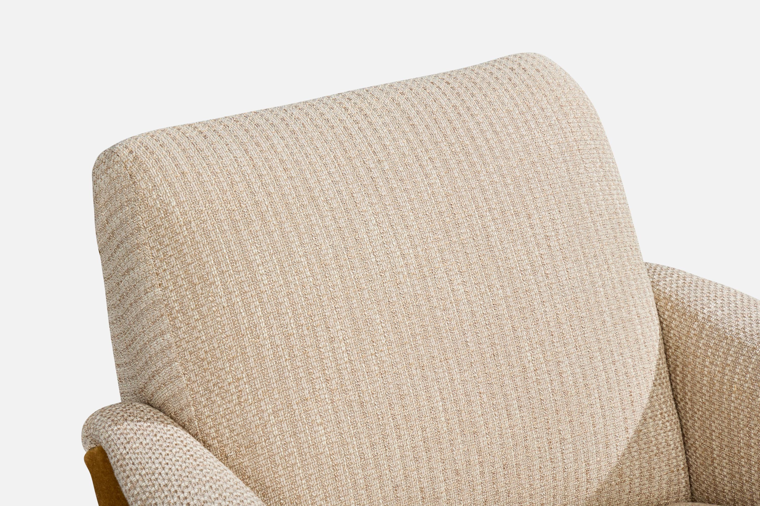 Kurt Hvitsjö, Lounge-Stühle, Holz, Stoff, Finnland, 1950er Jahre im Angebot 3