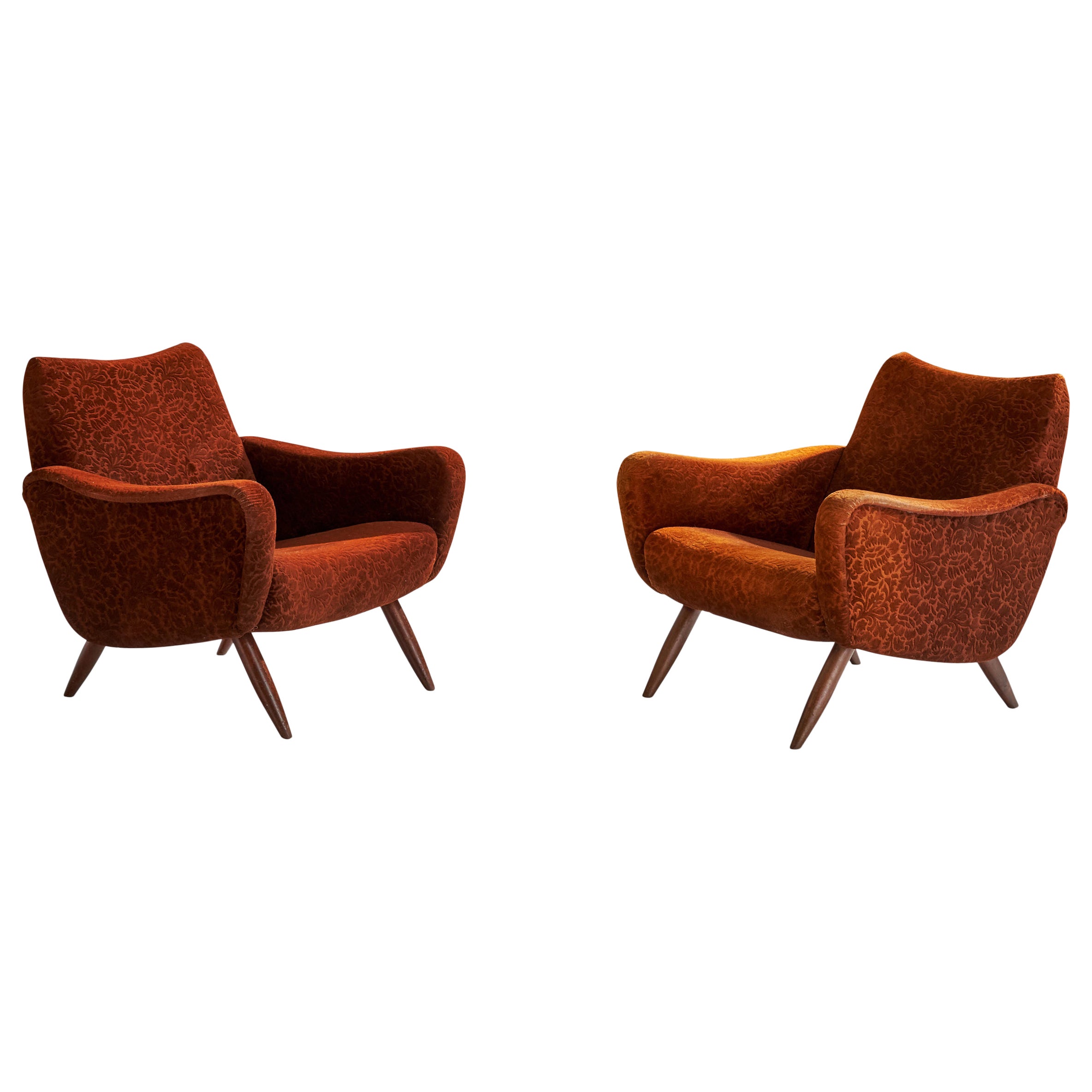 Kurt Hvitsjö, Chaises longues, Wood, tissu, Finlande, années 1950