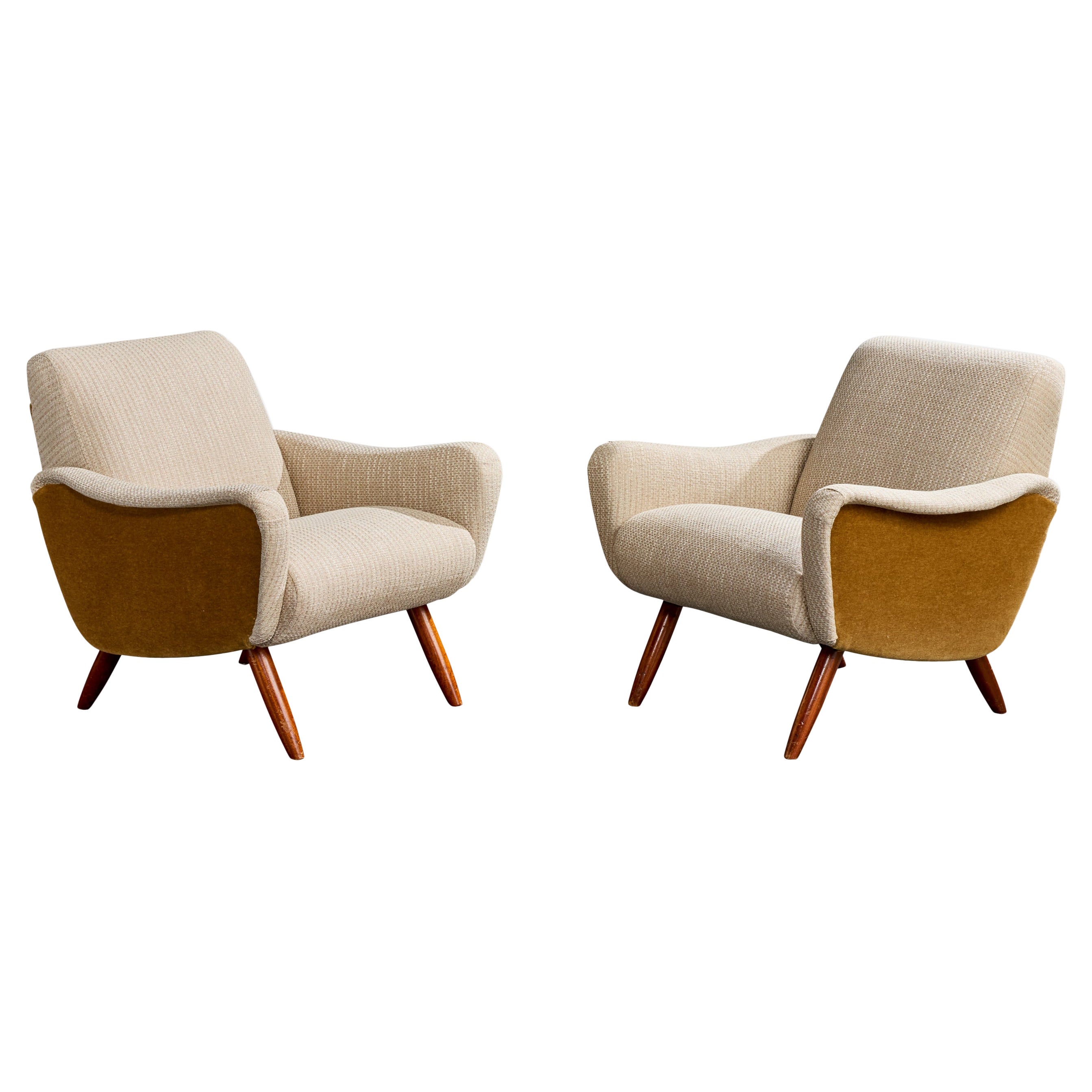 Kurt Hvitsjö, Chaises longues, Wood, tissu, Finlande, années 1950