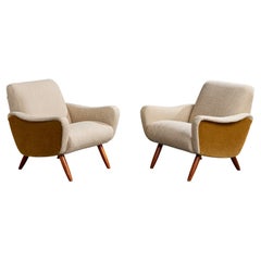 Kurt Hvitsjö, Chaises longues, Wood, tissu, Finlande, années 1950