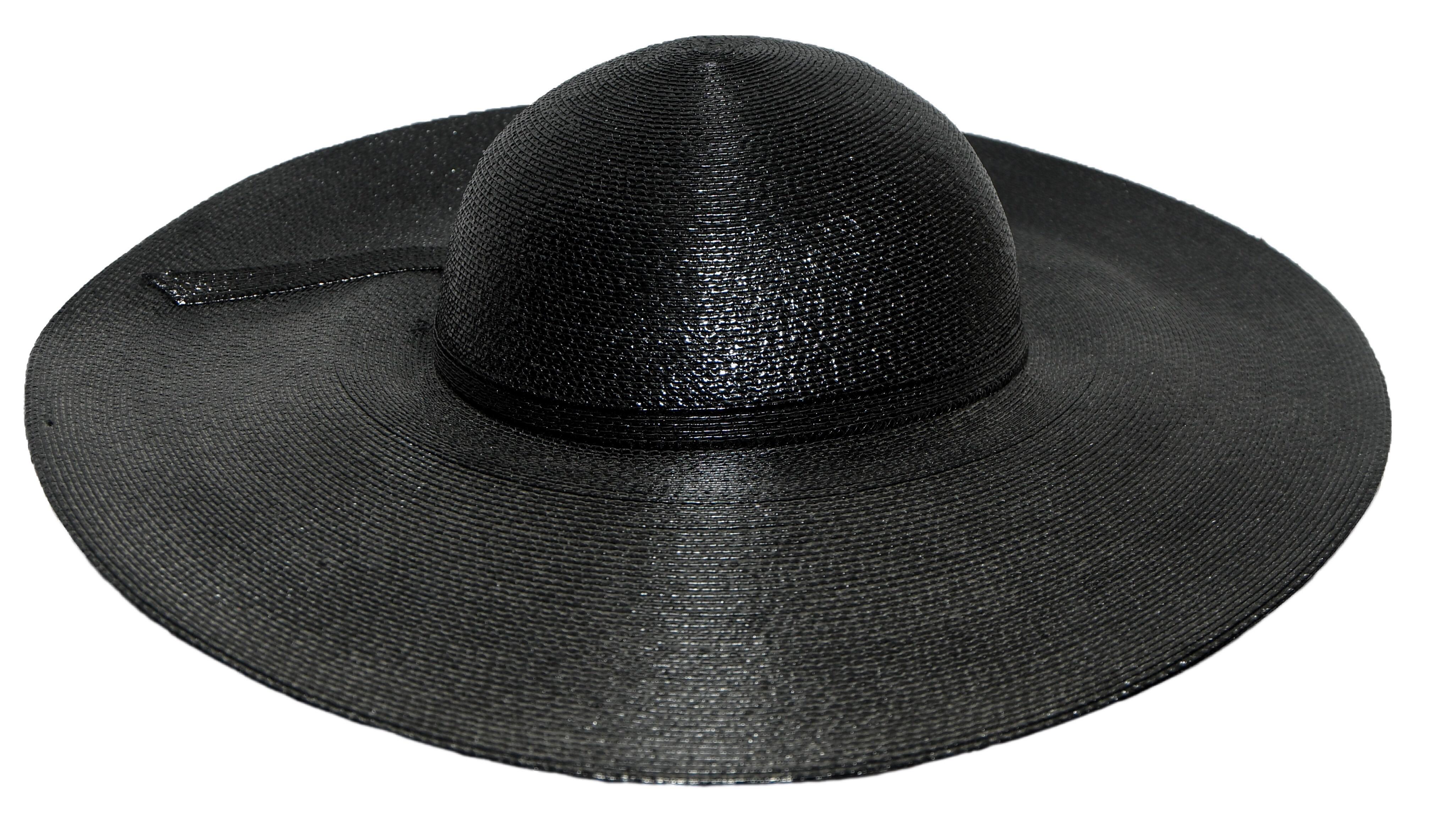 Kurt Jr. by Tom Hann Black Straw Hat In Excellent Condition For Sale In Palm Beach, FL
