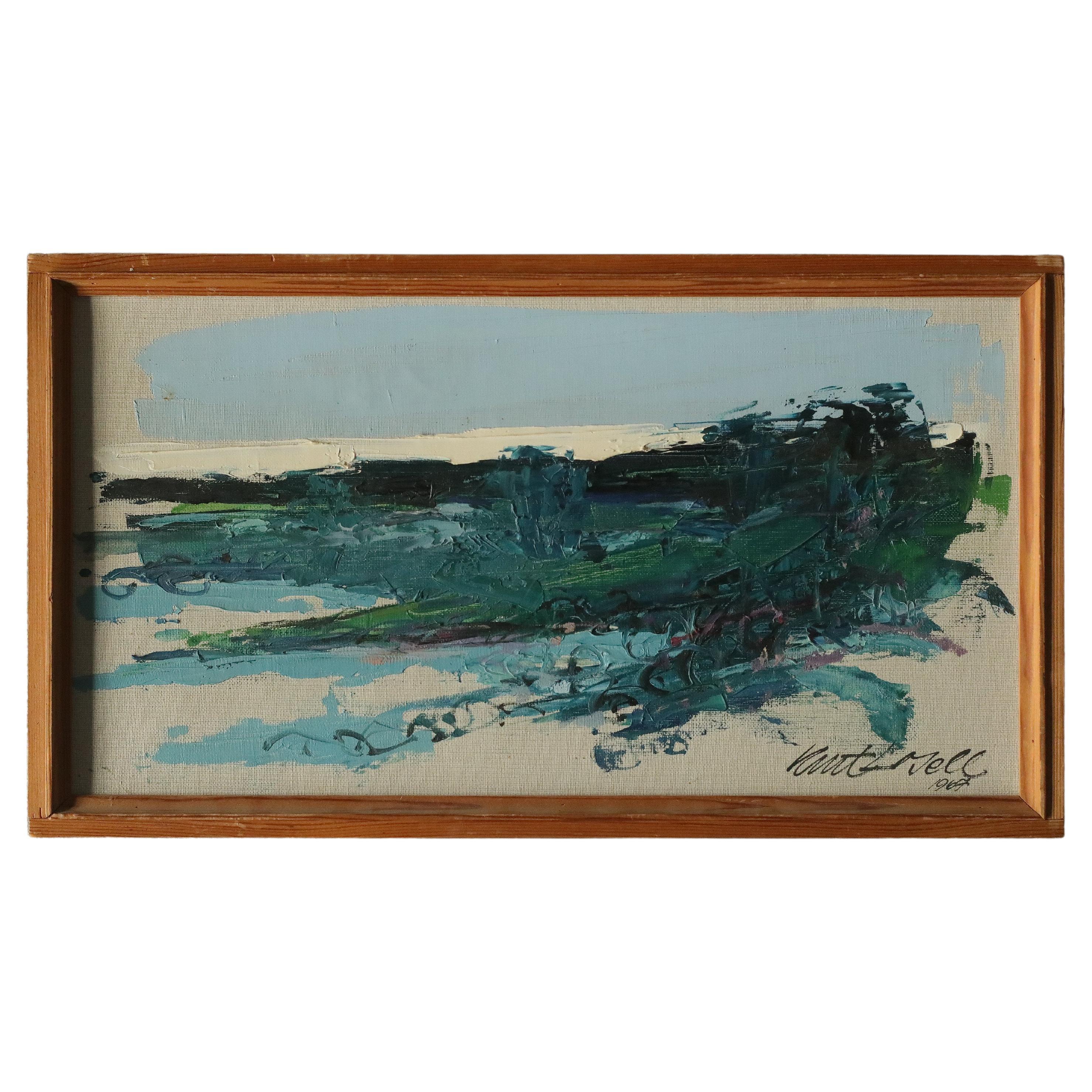 Kurt Losell, Landscape, 1967, Oil on Canvas, Framed For Sale