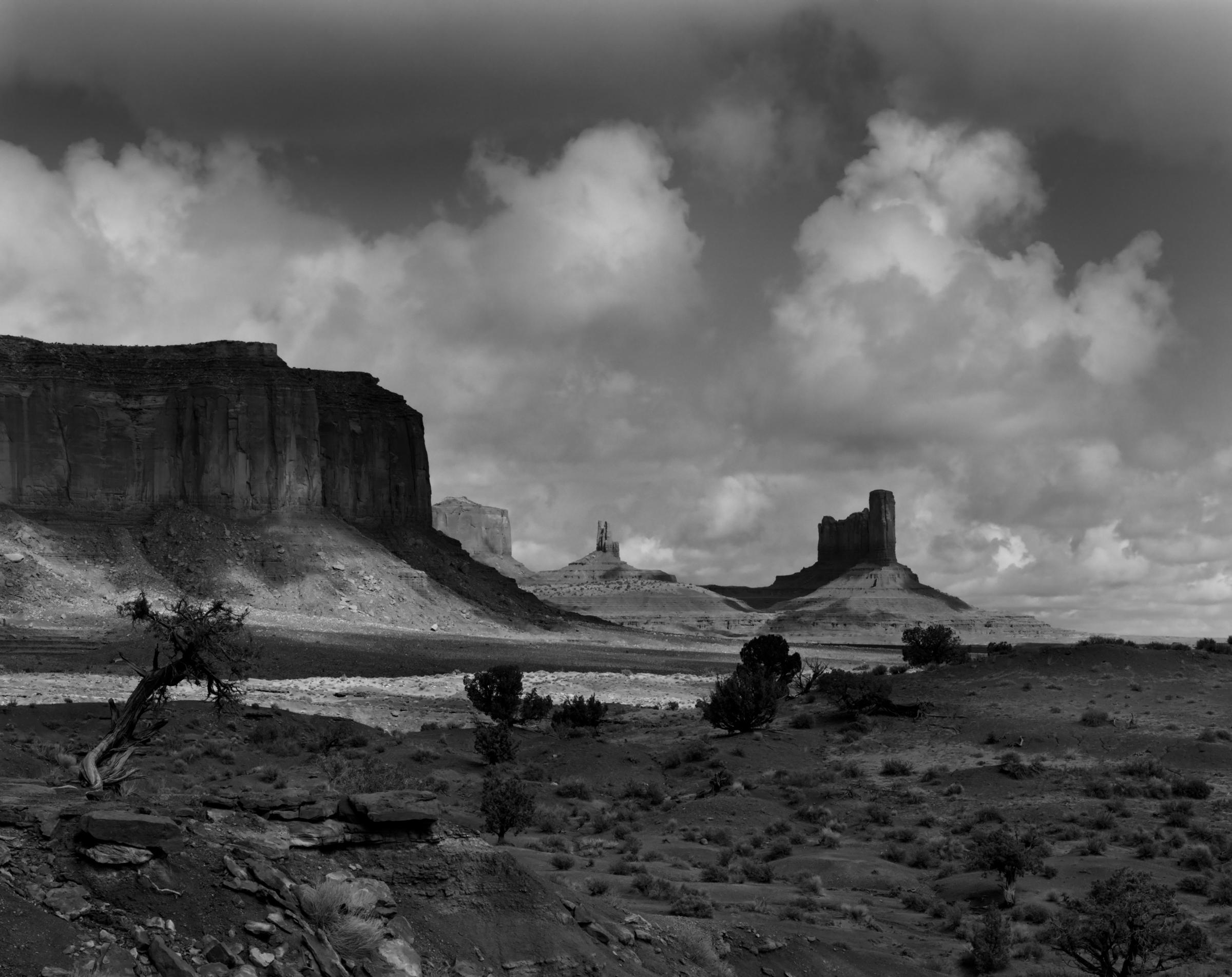 Kurt Markus, Monument Valley, 2002, Image Size: 28.5 x 36". Matted: 39 x 46", archival pigment ink print, edition of 15. Signed and editioned on print recto. Large scale landscape photograph of Monument Valley. Exhibited in Obscura Gallery solo