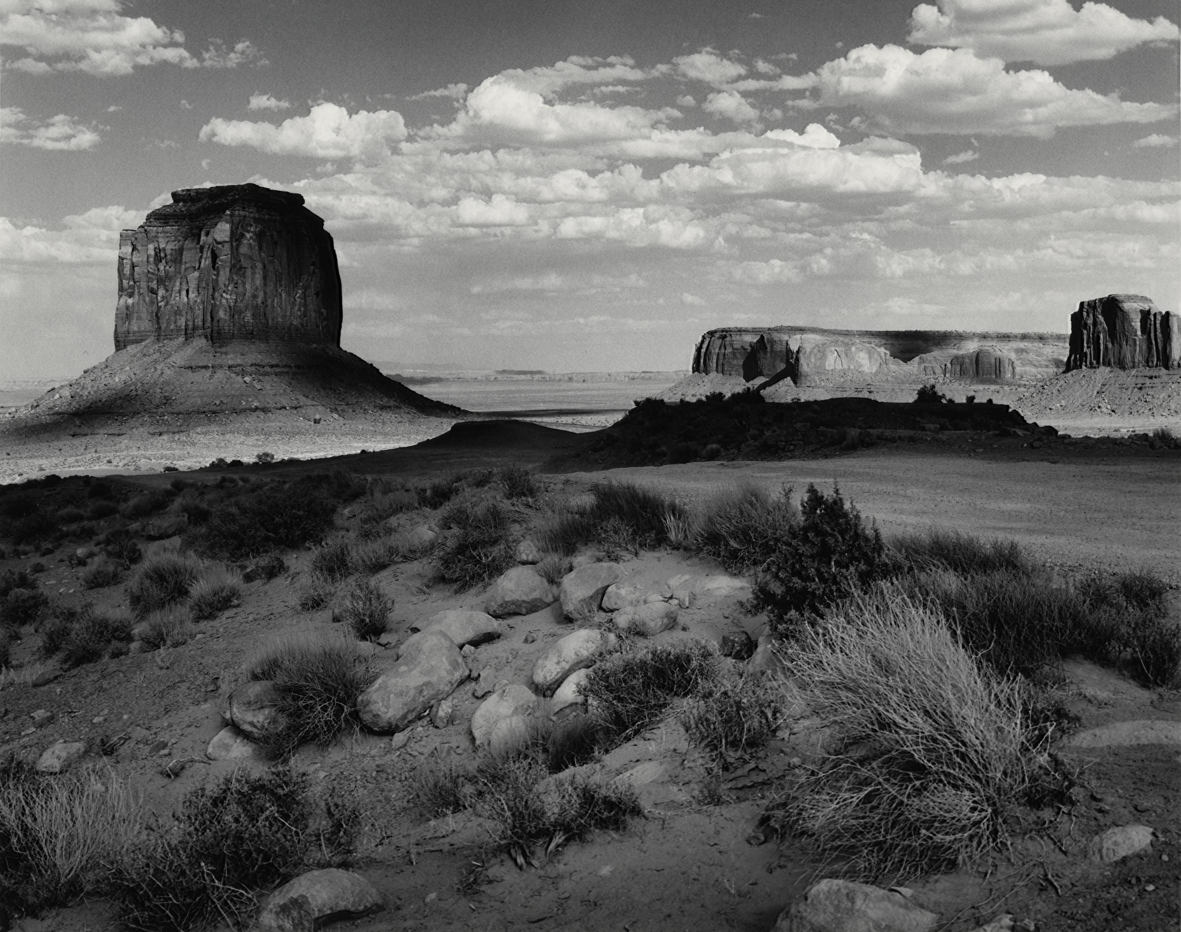 Kurt Markus, Monument Valley, 2011, Image Size: 19.75 x 25". Matted: 28 x 36", archival pigment ink print, edition of 25. Signed and editioned on print recto. Large scale landscape photograph of Monument Valley. Exhibited in Obscura Gallery solo