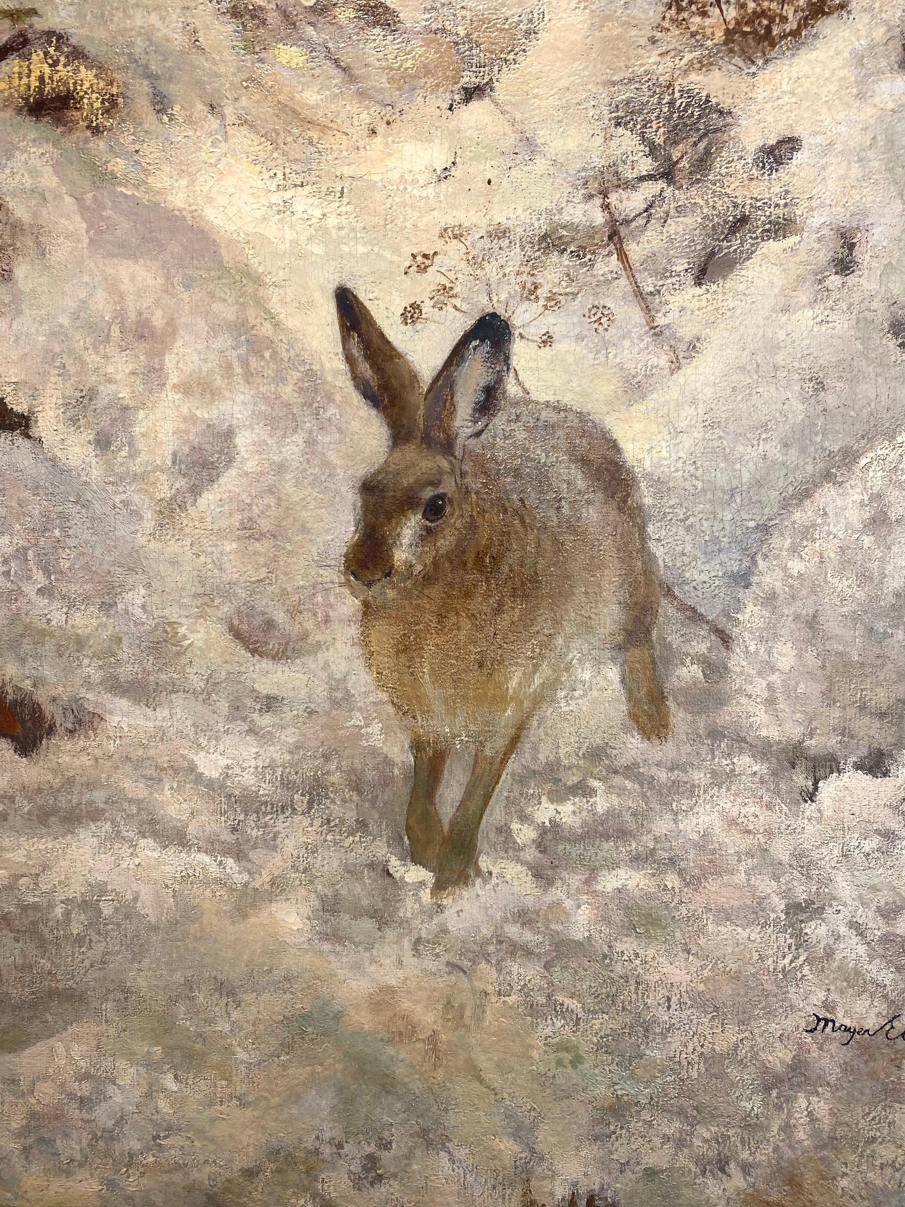 'Hare in the Snow' by Kurt Meyer-Eberhardt (Leipzig 1895 – 1977 Munich) For Sale 2