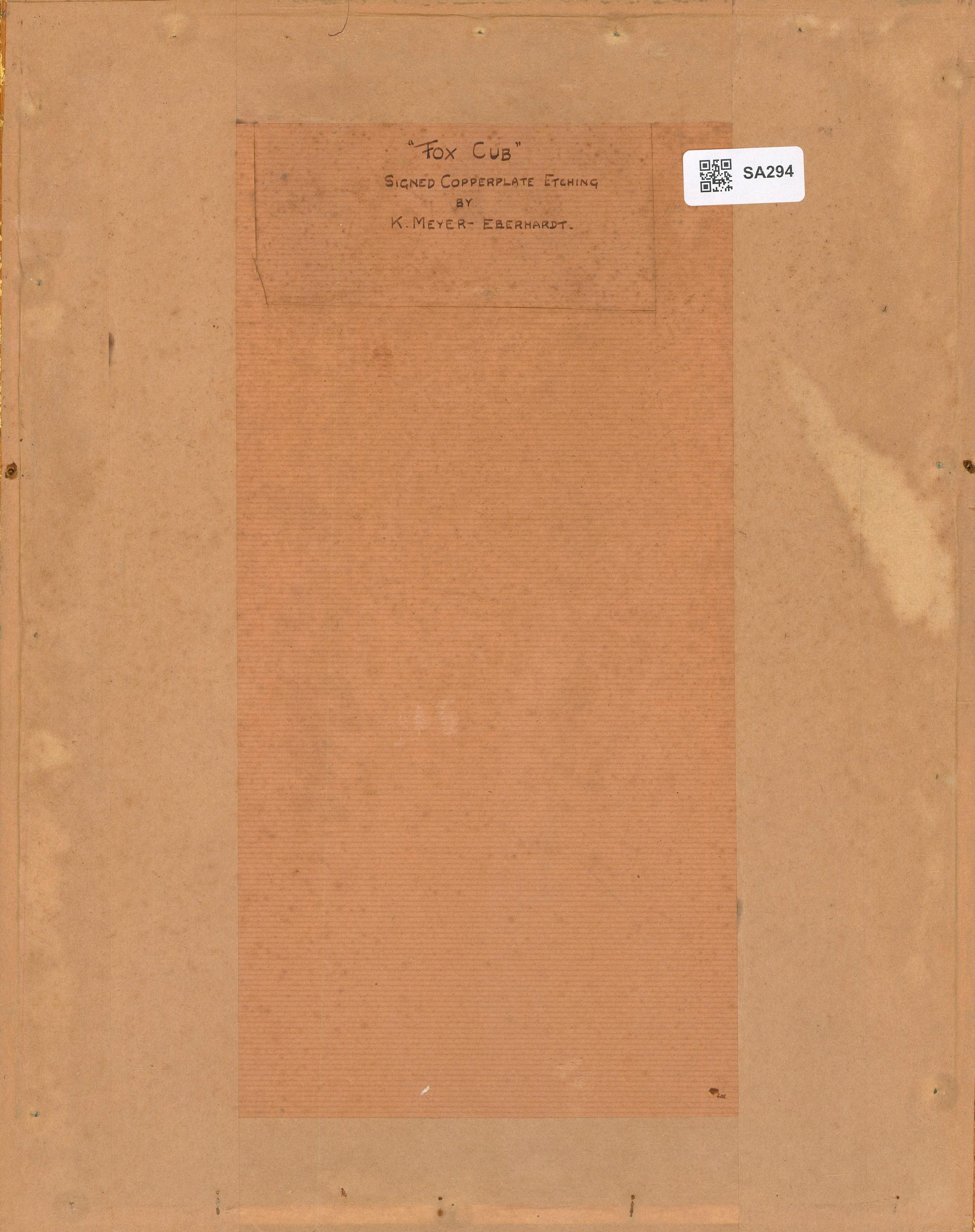 Kurt Meyer-Eberhardt (1855-1977) - Radierung aus der Mitte des 20. Jahrhunderts, Fuchsschnitt 2