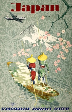 Original Vintage SAS Poster to Japan by Netzler 1951
