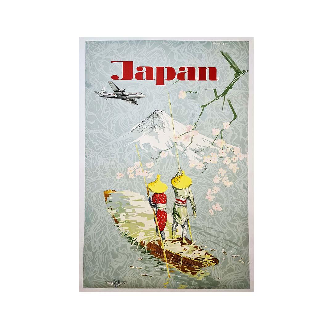 SAS - Japan Scandinavian Airlines System - 1953 - Tourism - Japan - Mont-Fuji - Print by Kurt Netzler