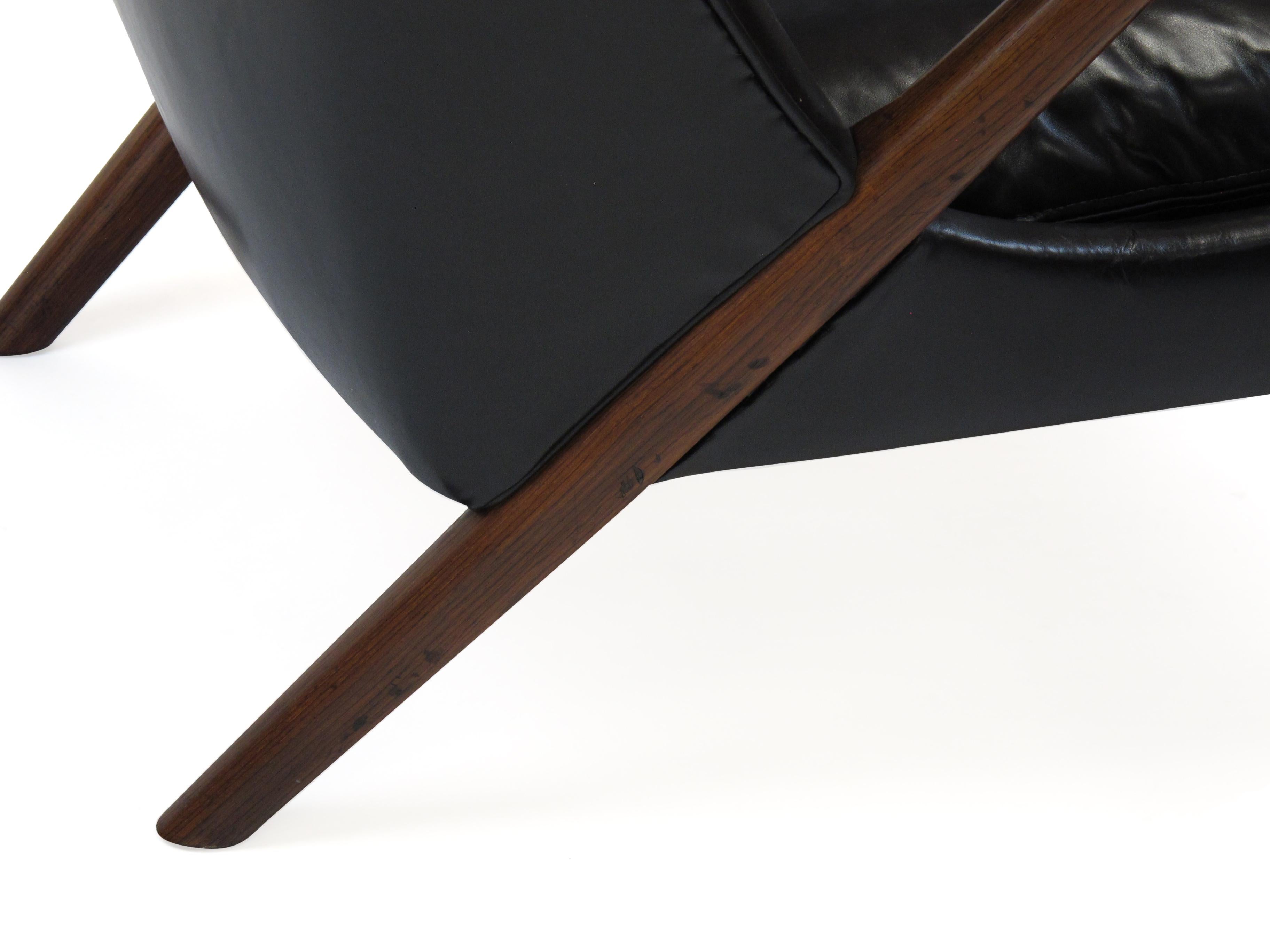 Kurt Olsen Danish Rosewood Black Leather Bear Chair For Sale 2