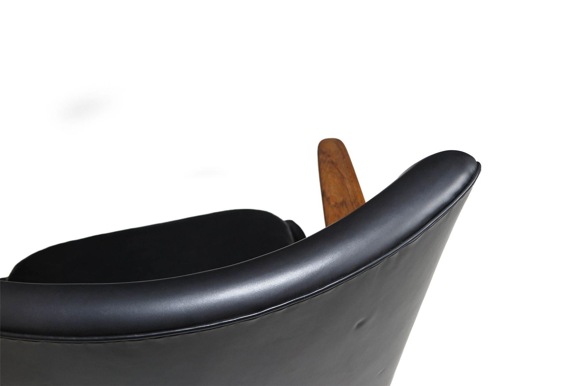 Kurt Olsen Danish Rosewood Black Leather Bear Chair 4
