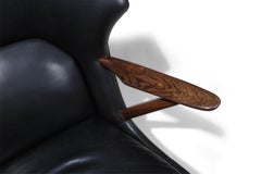 Kurt Olsen Danish Rosewood Black Leather Bear Chair