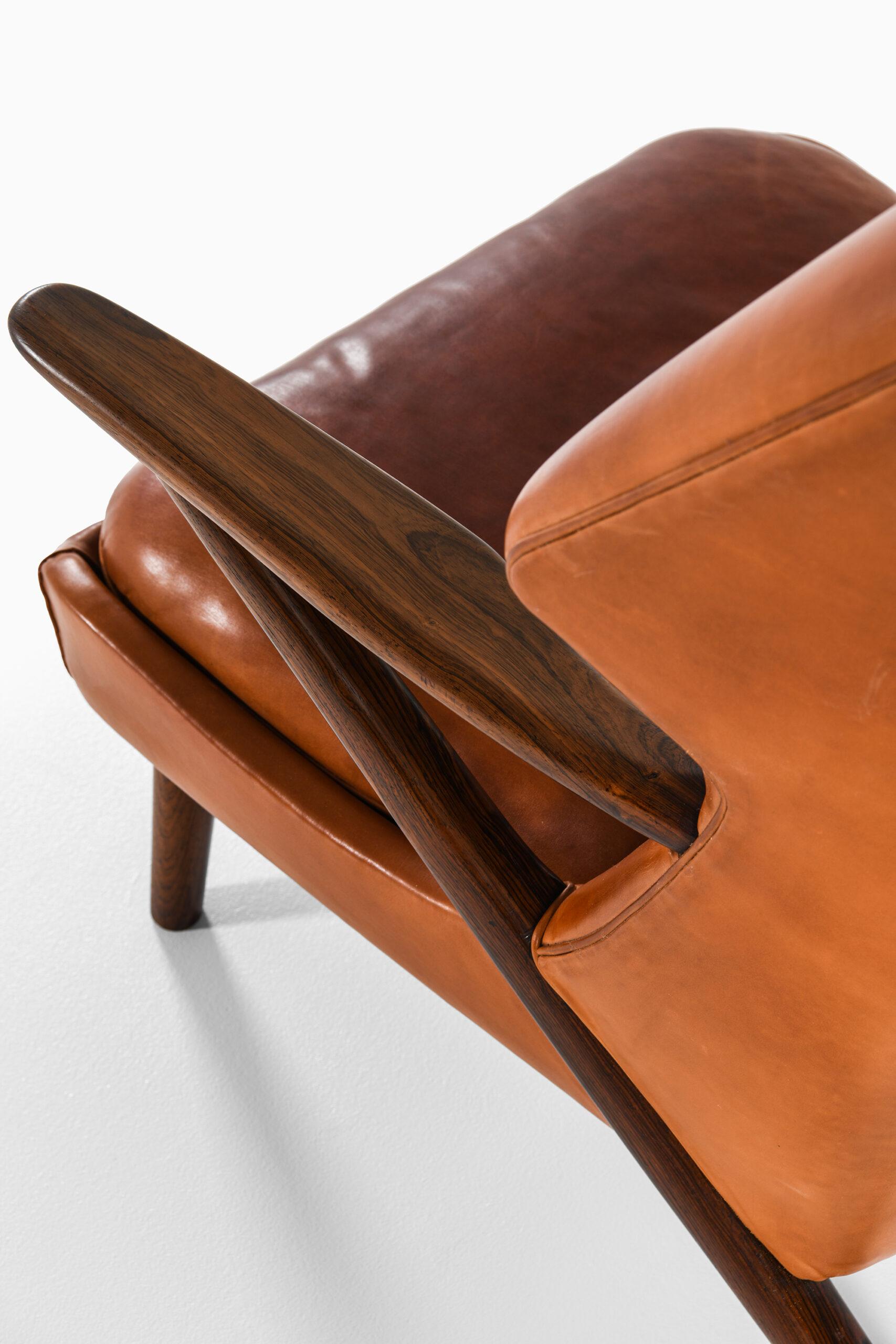 Cuir Fauteuil Kurt Olsen Easy Chair Modèle 211 Produit par Slagelse Møbelfabrik en vente