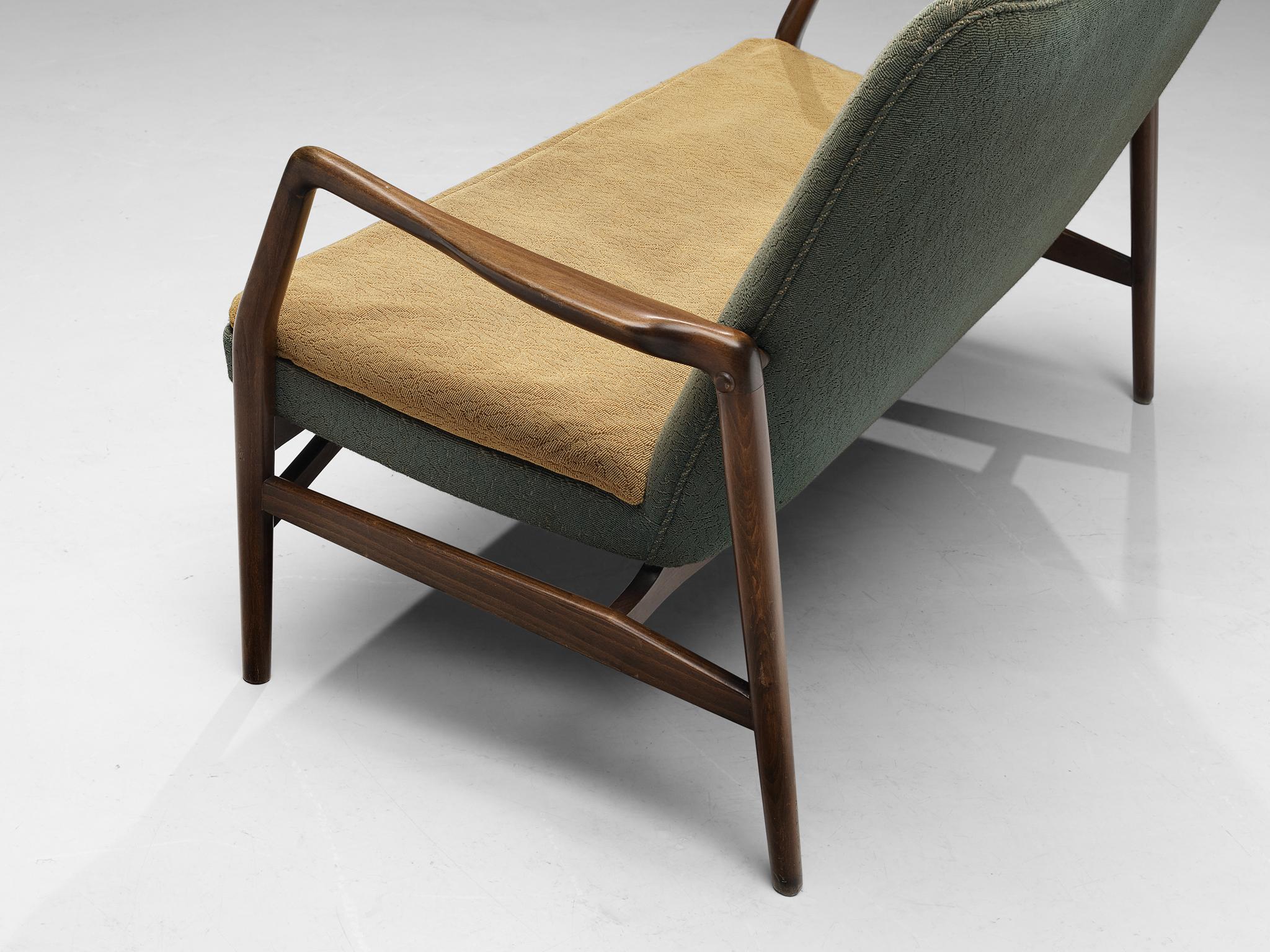 Scandinavian Modern Kurt Olsen for A. Andersen & Bohm Sofa in Olive Green Upholstery For Sale