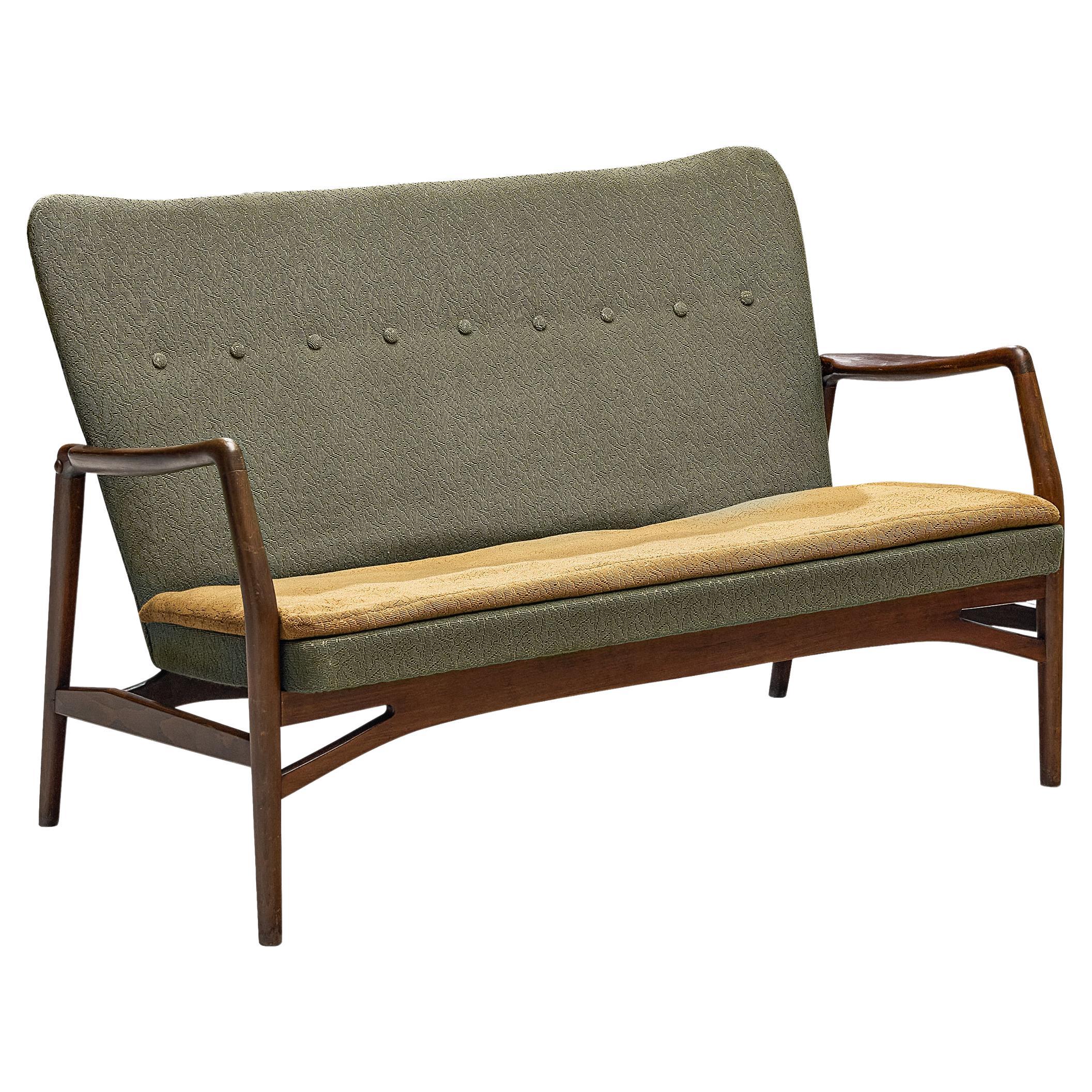 Kurt Olsen for A. Andersen & Bohm Sofa in Olive Green Upholstery For Sale