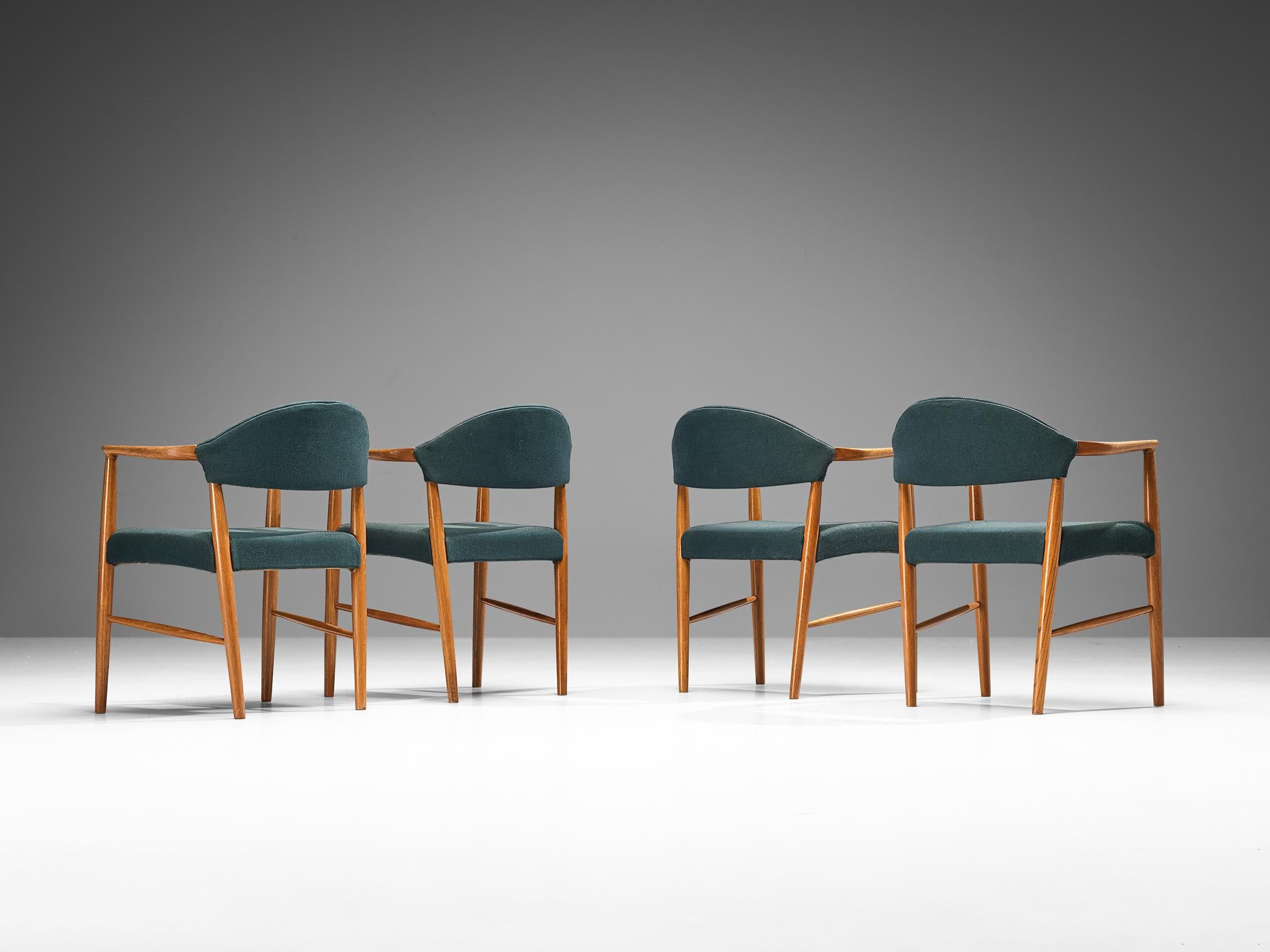 Kurt Olsen for Slagelse Møbelfabrik Ensemble de quatre fauteuils en teck  en vente 4
