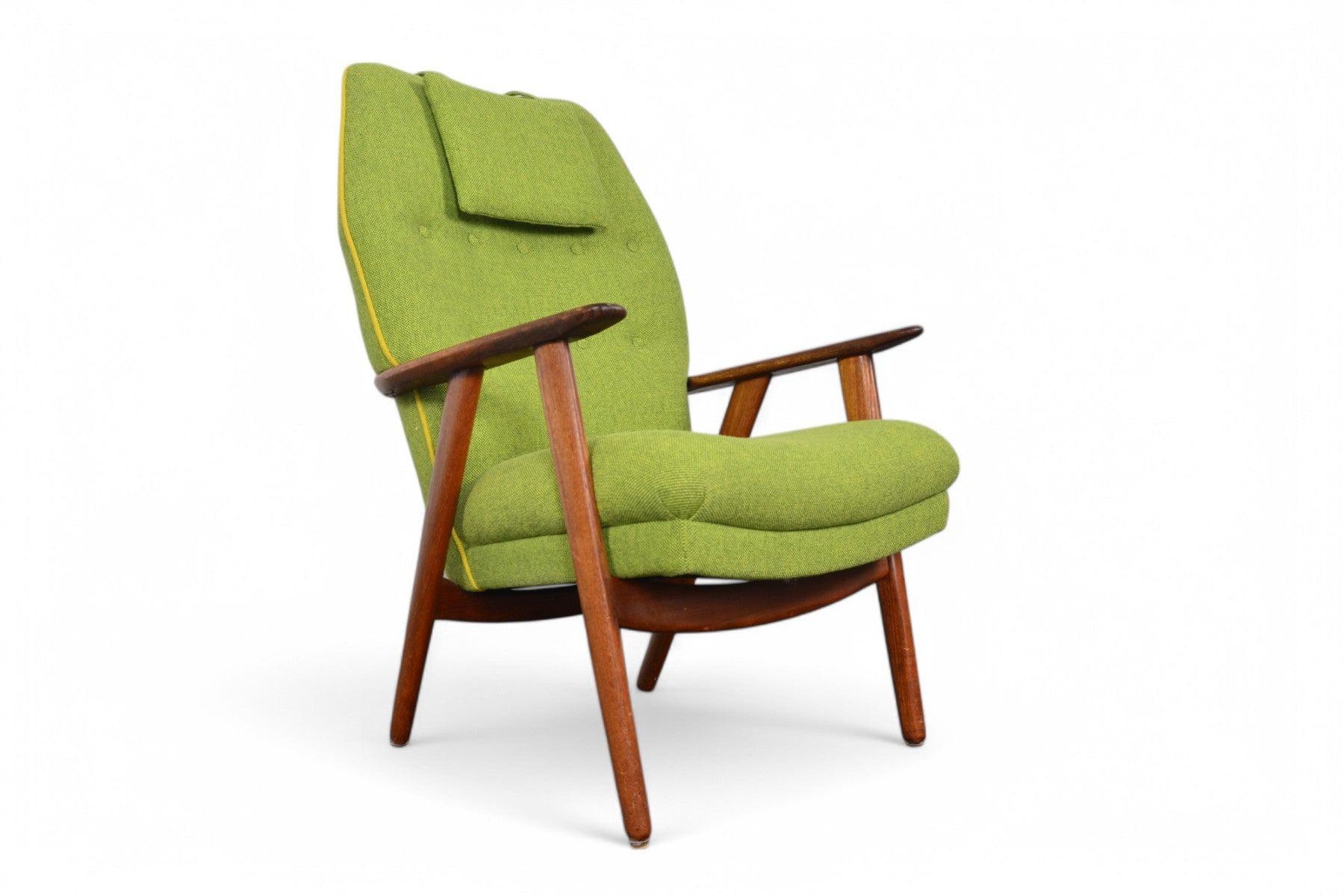 Mid-Century Modern Chaise longue Highback de Kurt Olsen en teck en vente