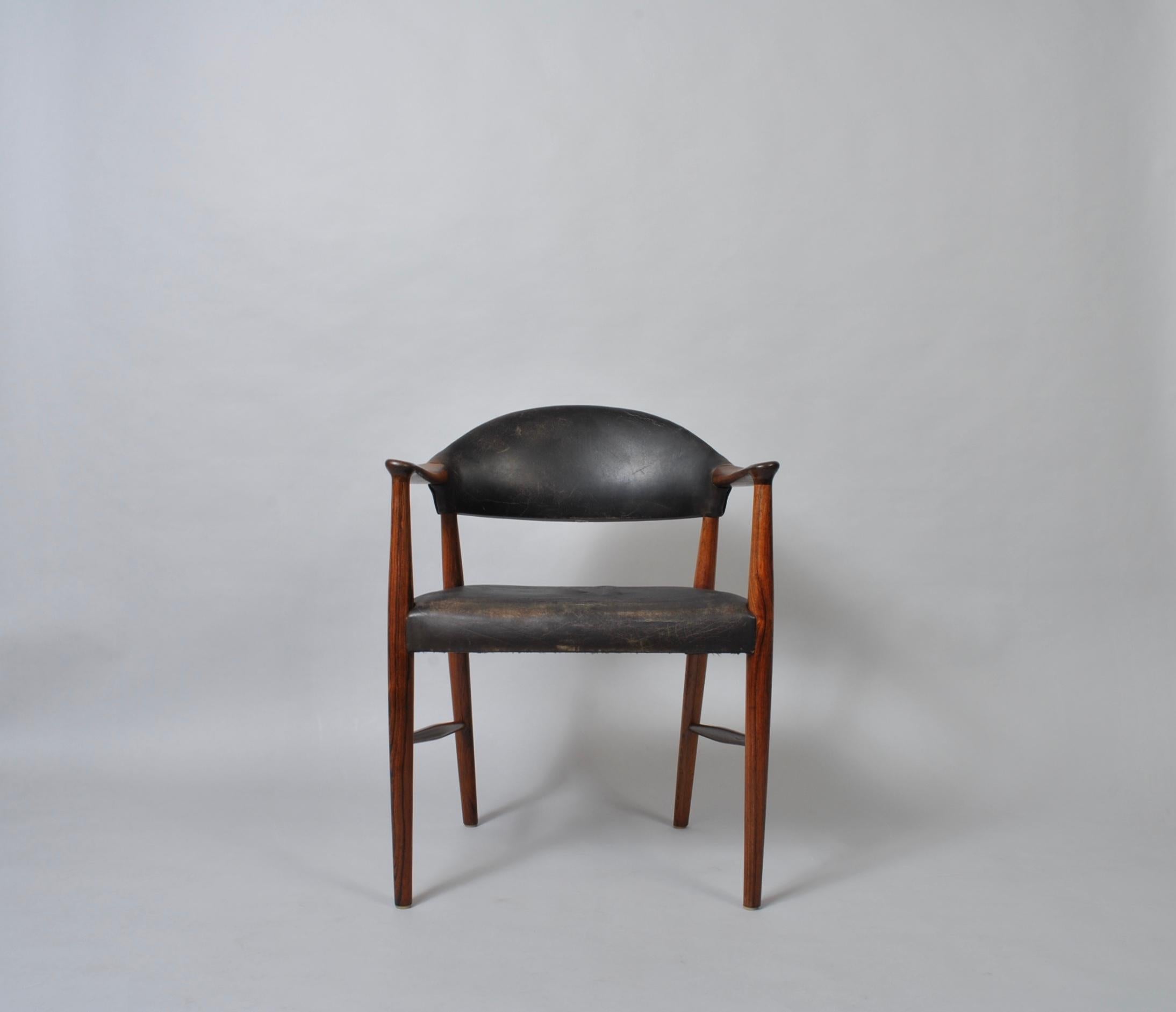 Mid-Century Modern Kurt Olsen Leather Armchair