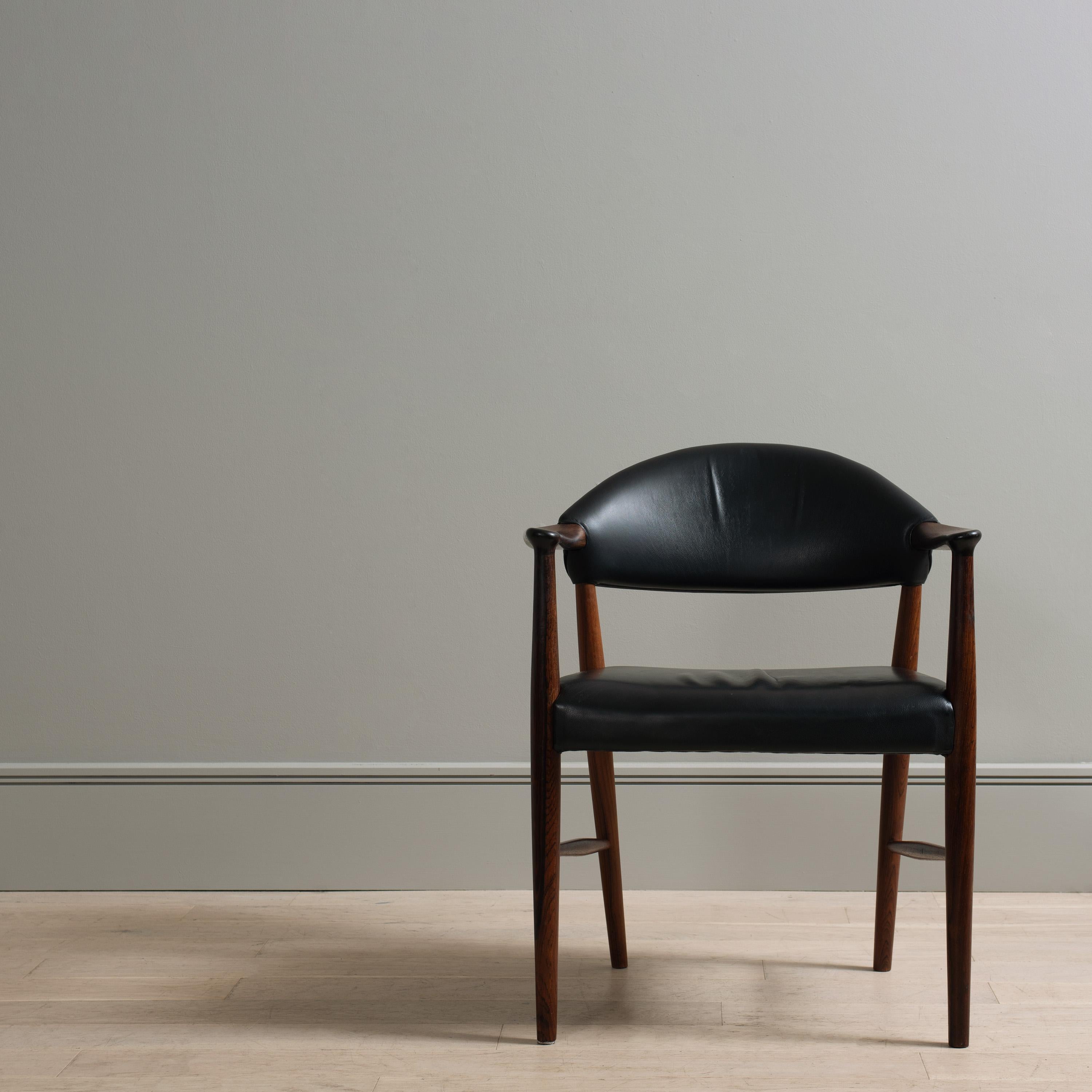 Mid-Century Modern  Chaise en cuir Kurt Olsen en vente