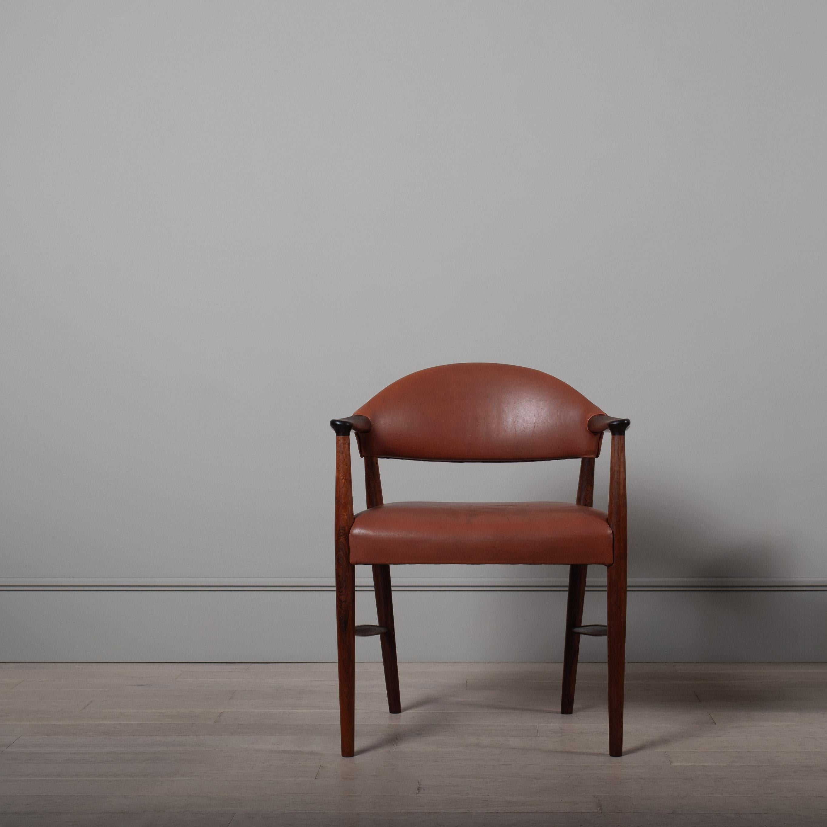 Mid-Century Modern Kurt Olsen Leather Chair For Sale