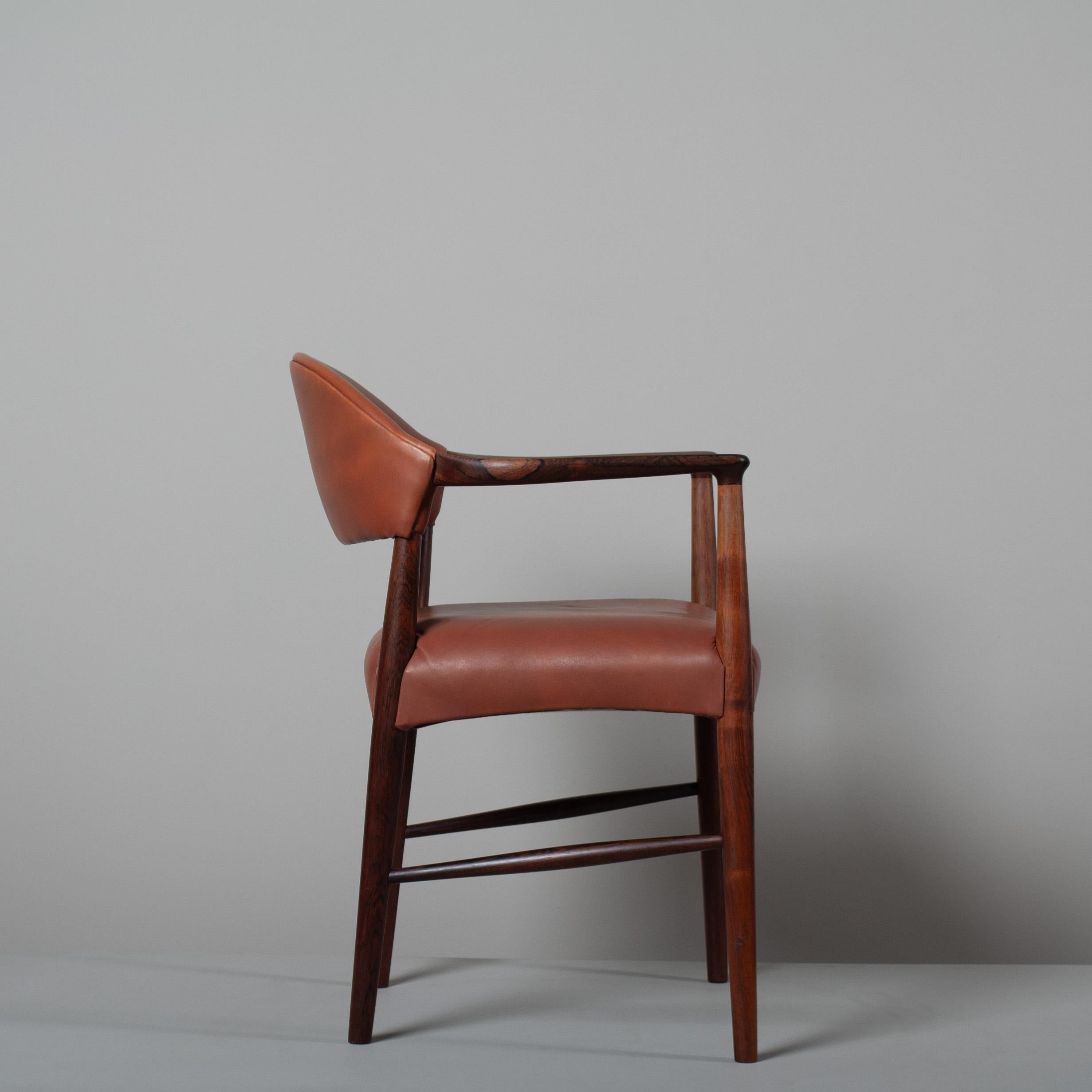 Danish Kurt Olsen Leather Chair For Sale