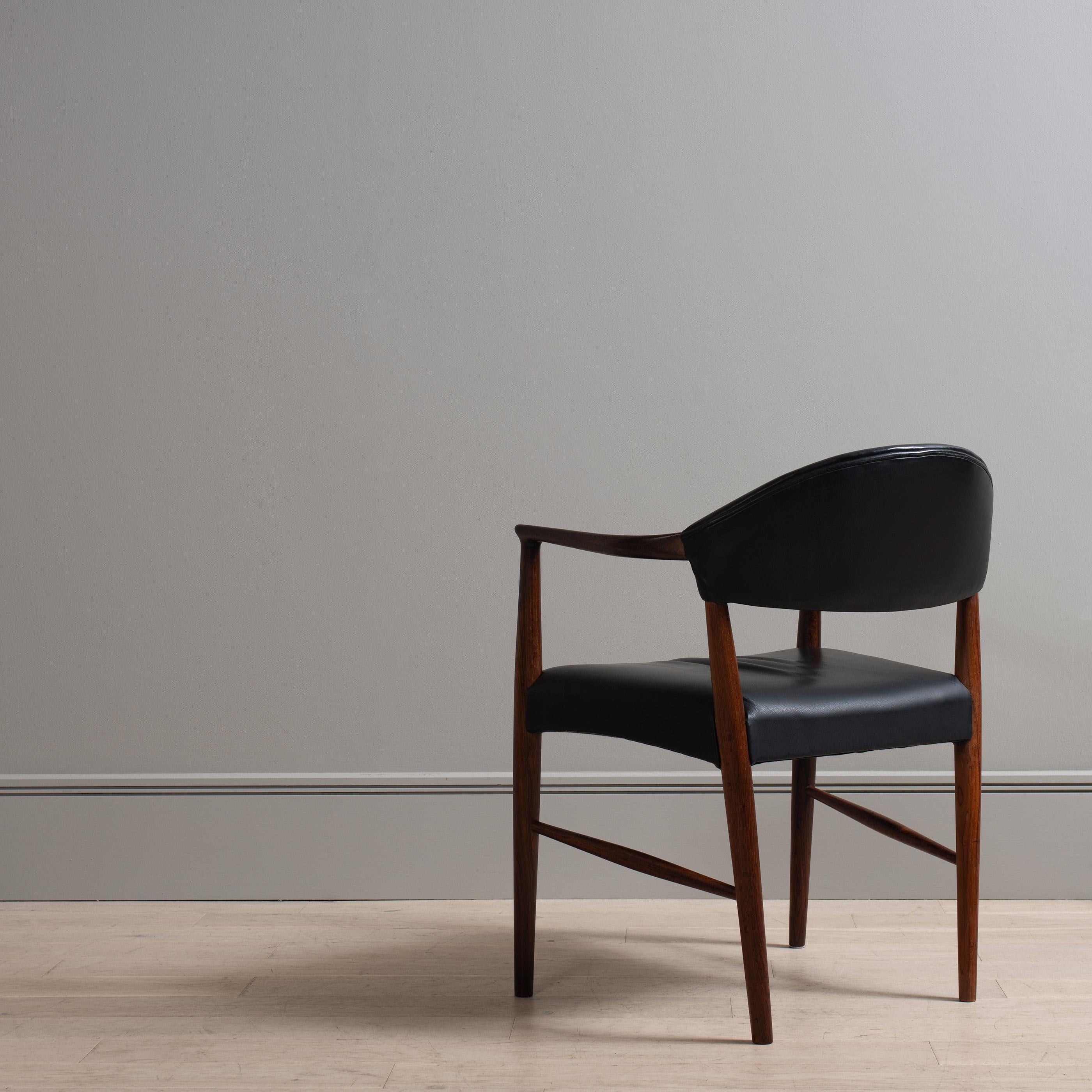 Danish Kurt Olsen Leather Chair For Sale