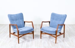 Kurt Olsen Model-215 Chaises longues à dossier épais pour Slagelse Møbelvaerk