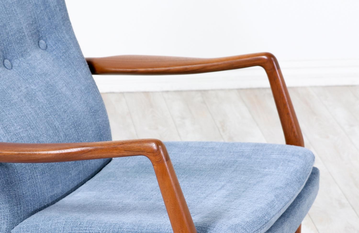 Fabric Kurt Olsen Model-215 Wingback Lounge Chairs for Slagelse Møbelvaerk For Sale