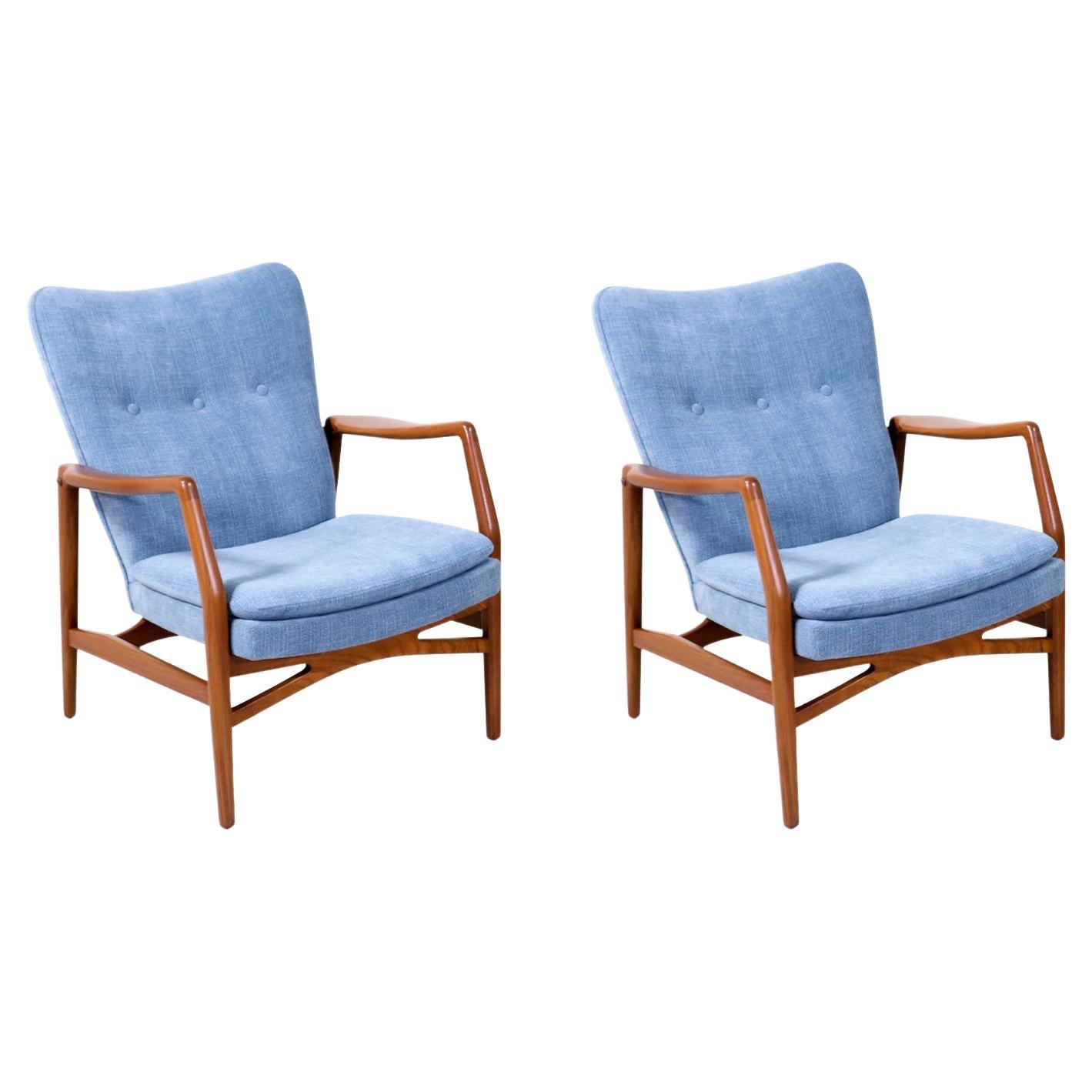 Kurt Olsen Model-215 Wingback Lounge Chairs for Slagelse Møbelvaerk