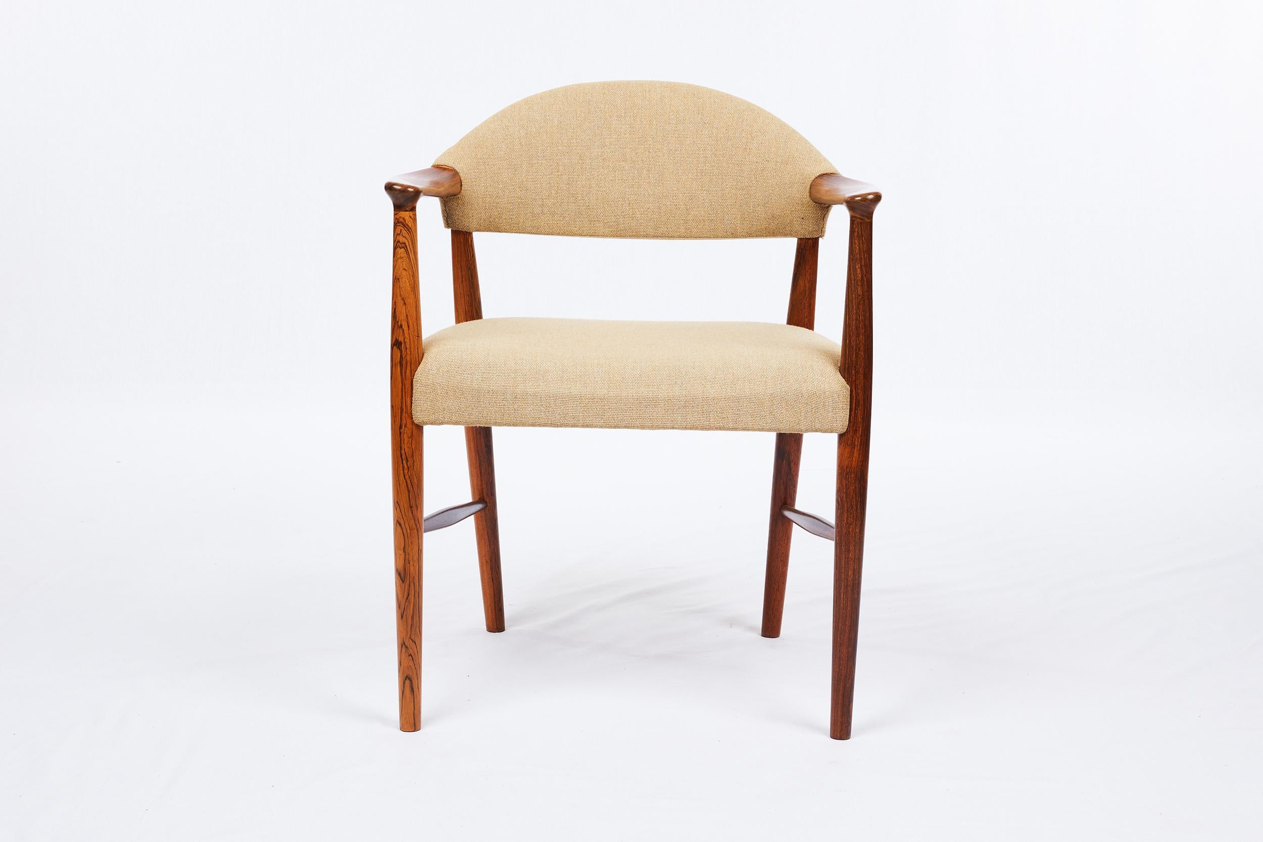 Kurt Olsen rosewood armchair. Model 223. Produced by Slagelse Mobelvaerk. Nice Original Condition.